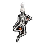 dancing skeleton glass ornament image number 1