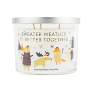 sweater weather is better together winter wool 3 wick scented candle image number 1