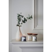 woodwick evening onyx, linen and fireside large hourglass candles on mantle image number 2