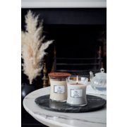 woodwick vanilla bean and warm wool mini hourglass candles on table image number 3