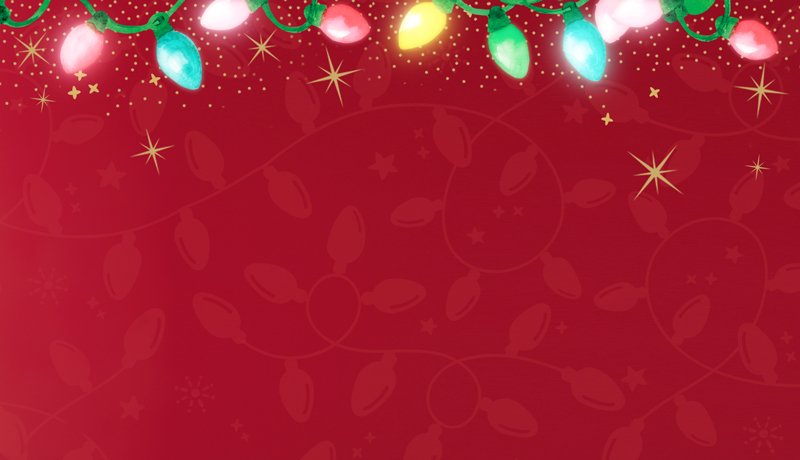 festive red background with colored lights