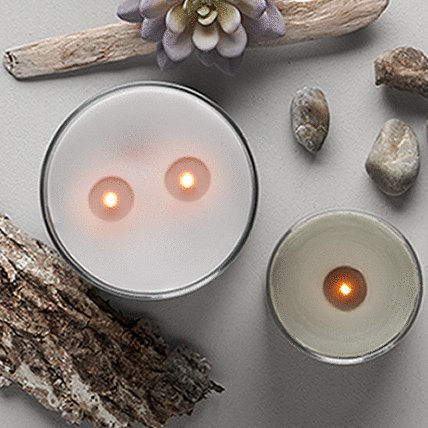 candle with decorative item