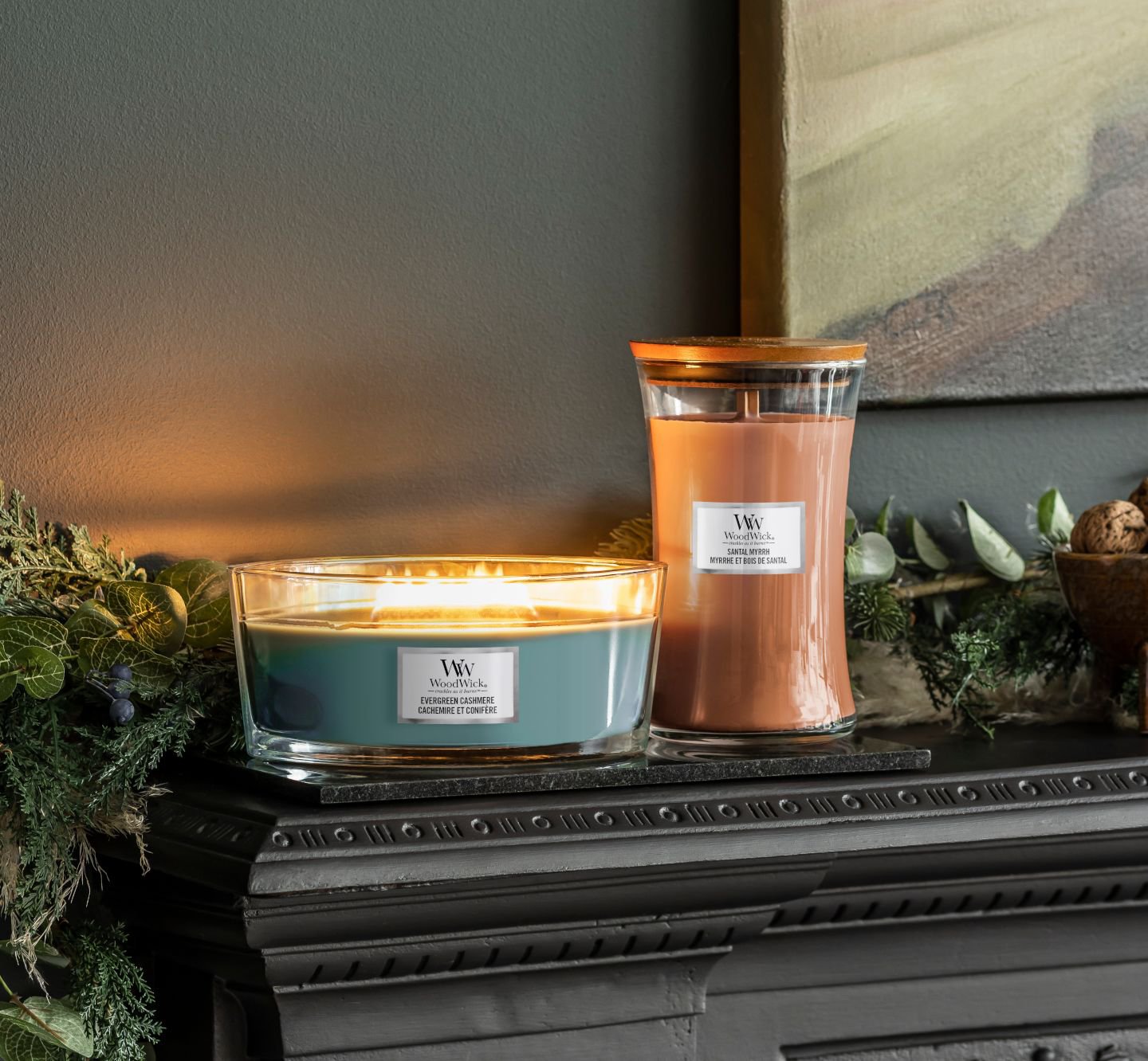 Evergreen Cashmere WoodWick® Large Hourglass Candle - Large Hourglass  Candles