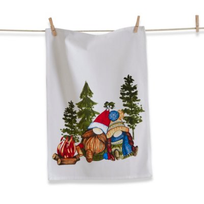 Gnomes under the Mistletoe Dish Towel