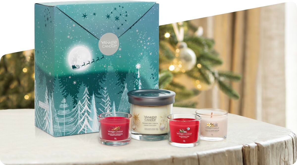 candele Yankee Candle Box Regalo ,Giara ,Media Snow Globe Wonderland colore  Bianco ,Rosso