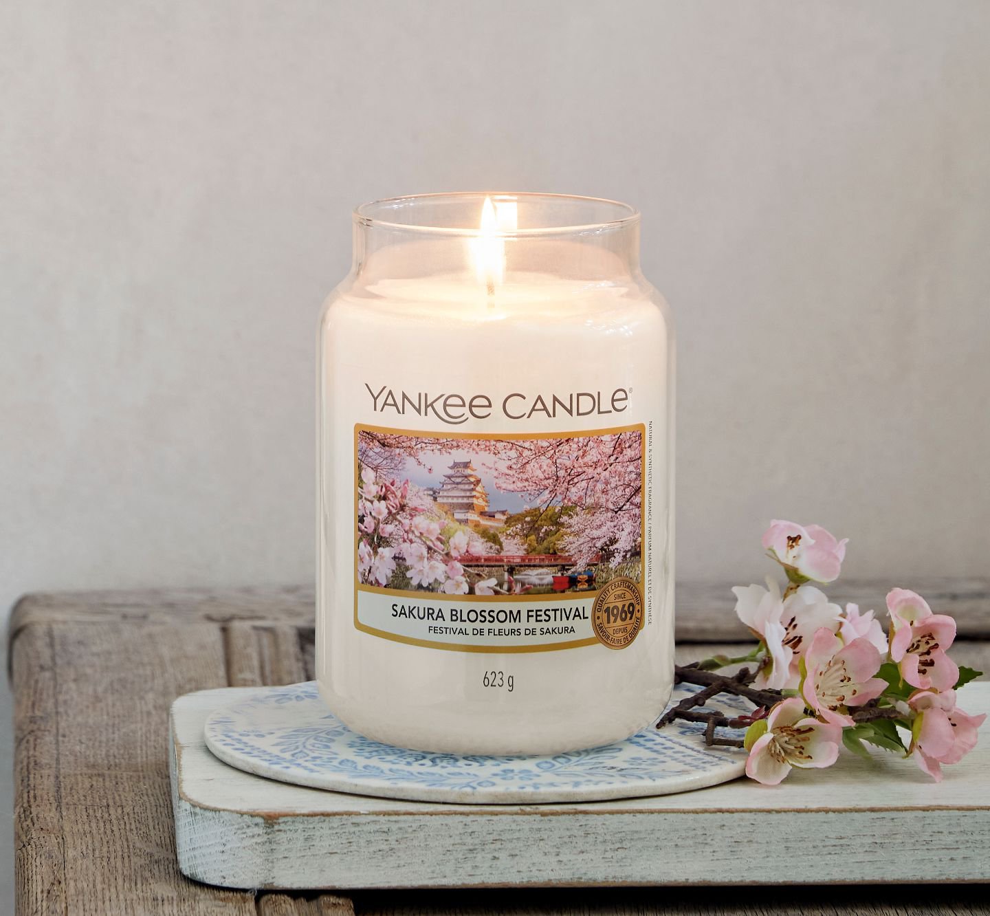 YANKEE CANDLE CANDELA GIARA GRANDE SAKURA BLOSSOM FESTIVAL